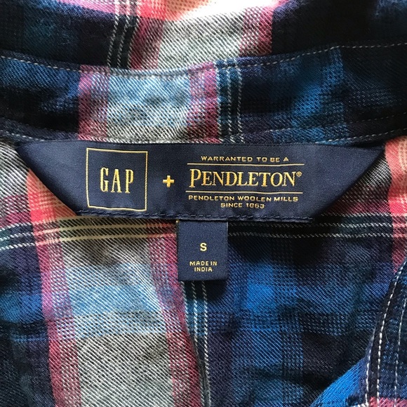 Gap + Pendleton | Women’s blue/pink/cream plaid button down shirt, size S - Picture 11 of 14